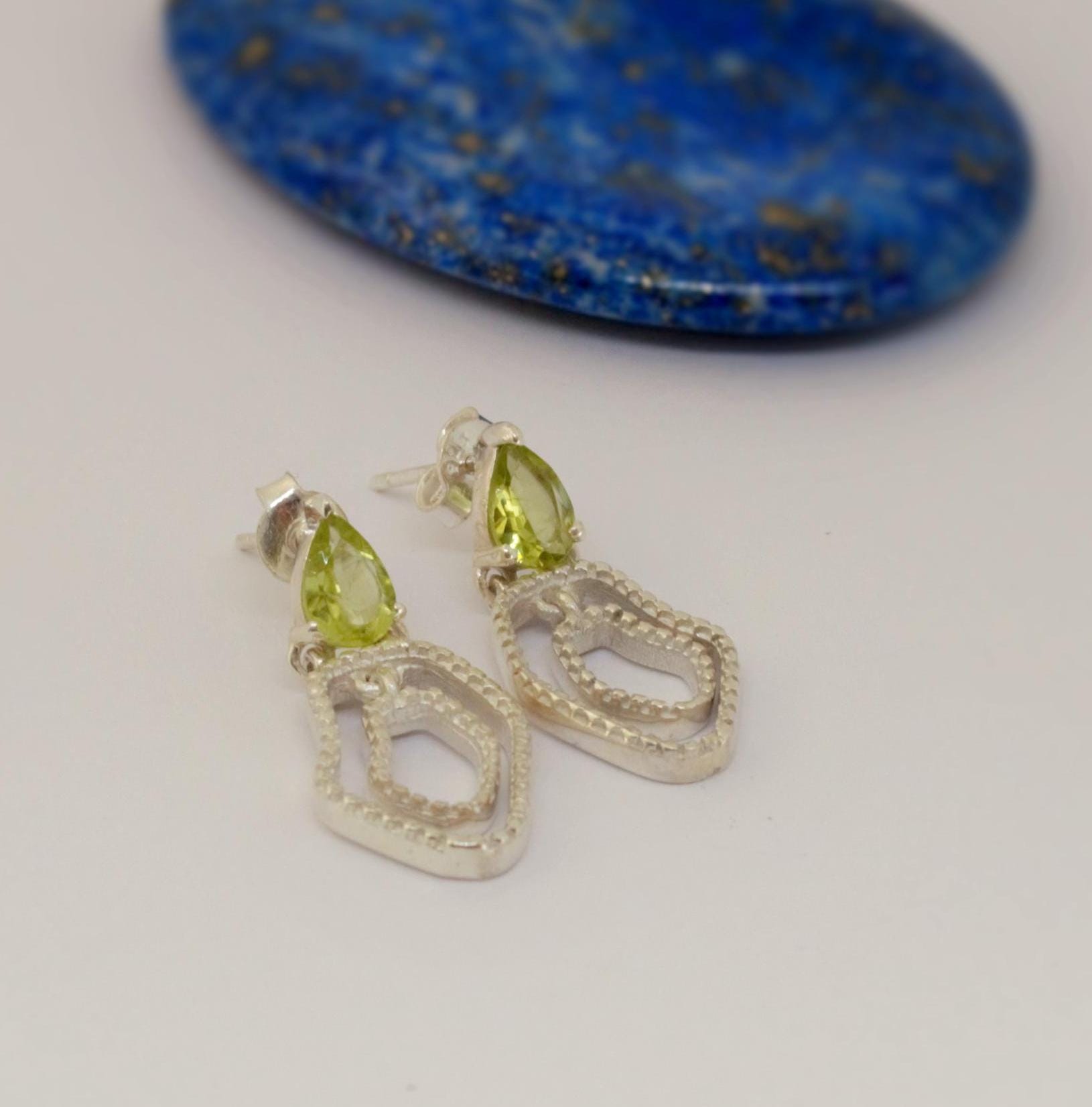 Sterling Silver Peridot Earrings, Drop Earrings, August Birthstone Earrings, Green Dangle Earrings, Birthday Gifts For Her, Bridesmaid Gift