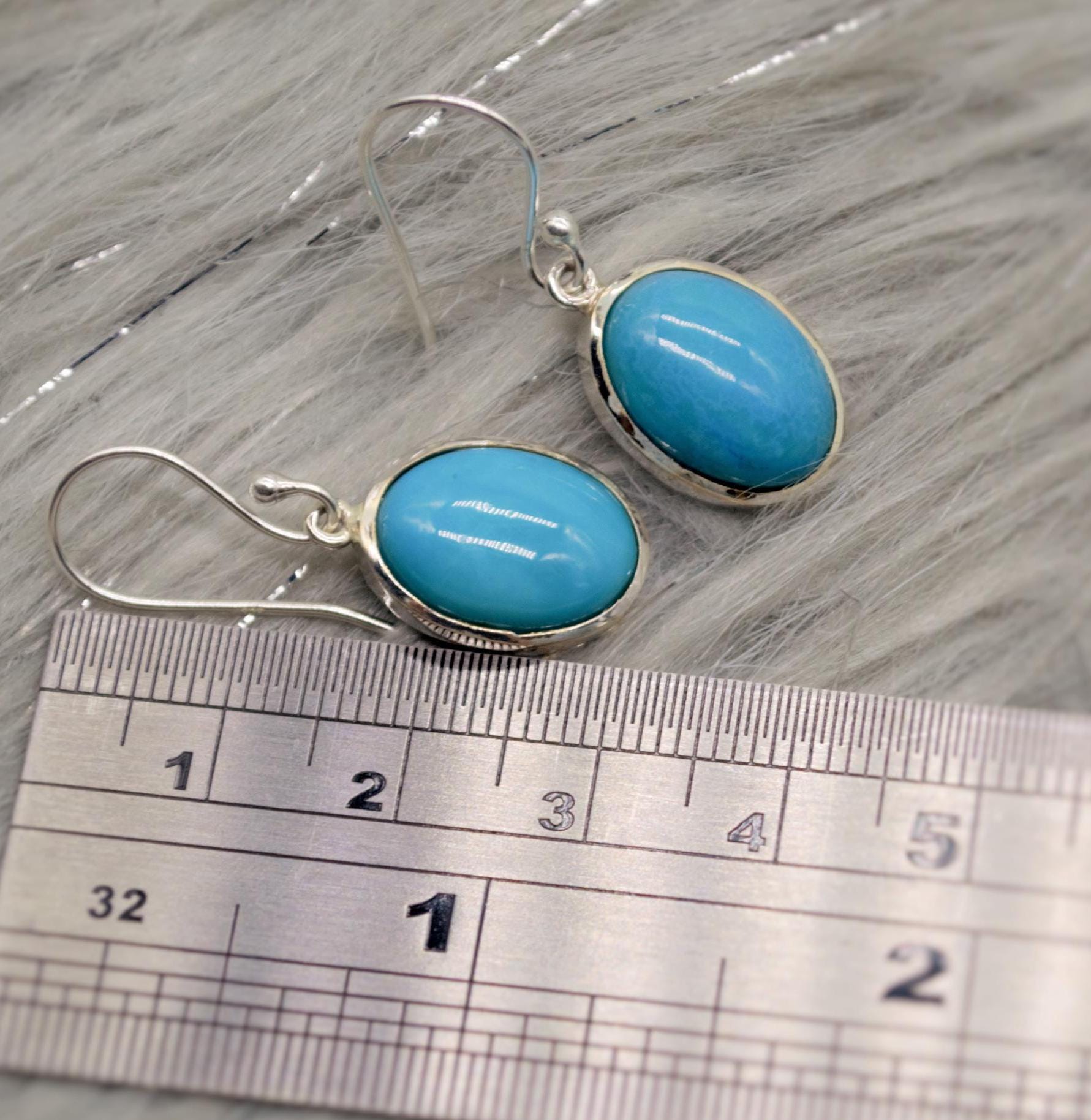 Blue Turquoise Drop Earrings, Sterling Silver Earrings, Turquoise Jewelry, December Birthstone, Unique Gemstone, Christmas Dangle Earrings