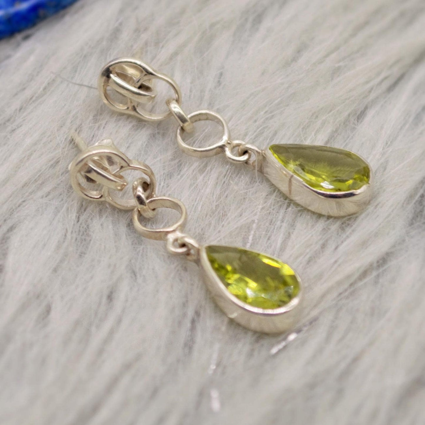 Peridot Earrings, Sterling Silver, August Birthstone, Unique Statement Dangle Drop Earrings, Green Gemstone Earrings, Gifts For Her