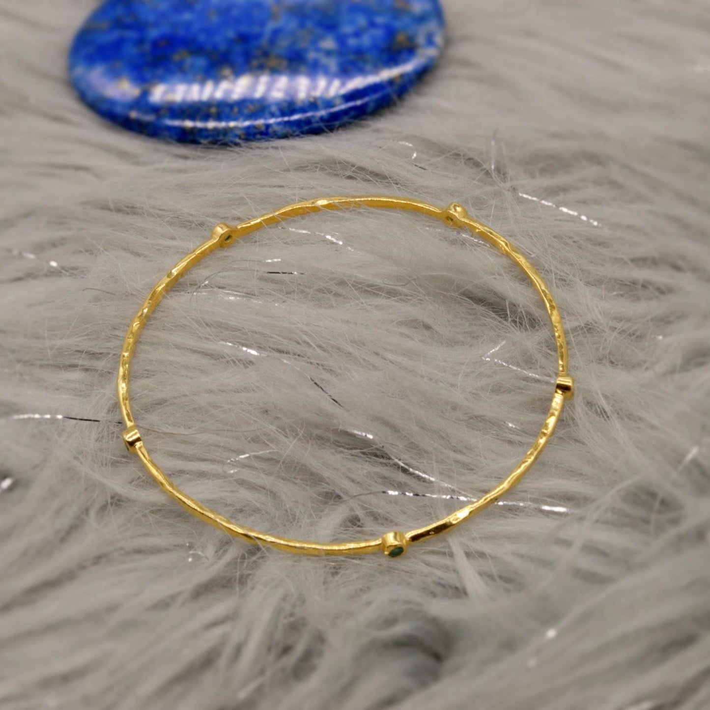 Ruby, Emerald, Sapphire, Gold Bangle Bracelet, Gold Plated Sterling Silver, Dainty Gemstone Bracelet For Women, Birthday Gift For Her