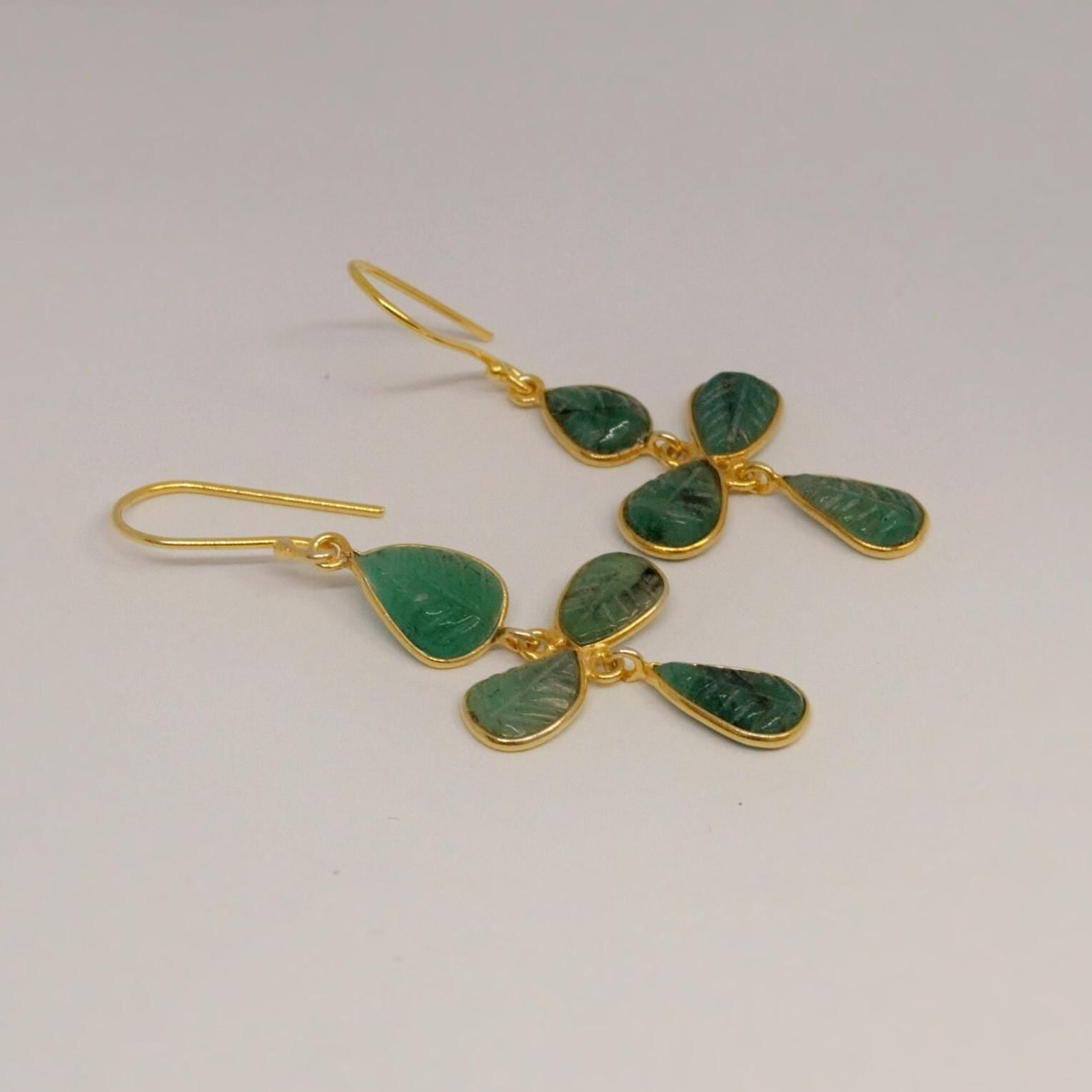 Emerald Earrings, Gold Earrings, Sterling Silver Earrings, May Birthstone, Green Earrings, Gifts For Her