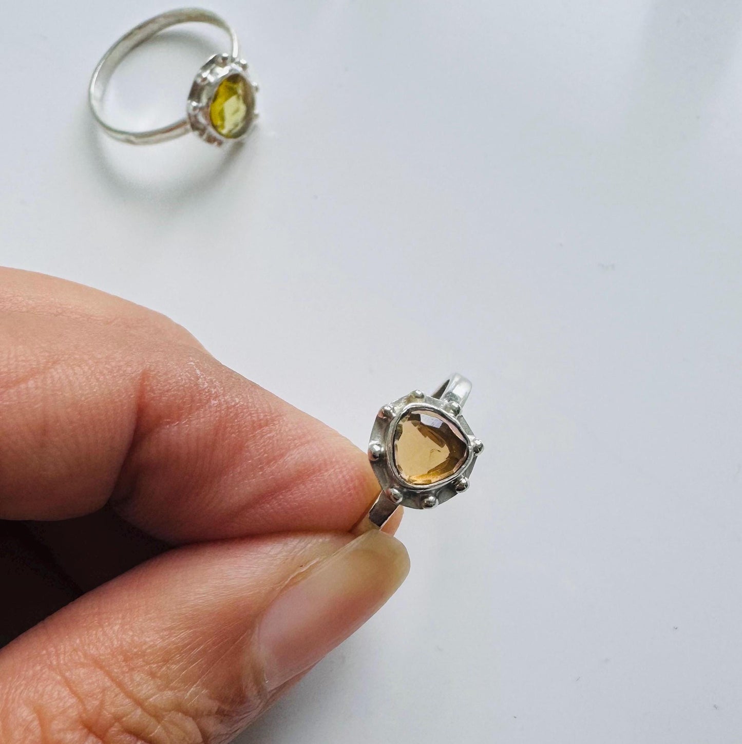 Pink Tourmaline Ring, Yellow, Green Tourmaline Ring, Sterling Silver Ring, Tourmaline Jewelry, October Birthstone, Stackable Rings For Women