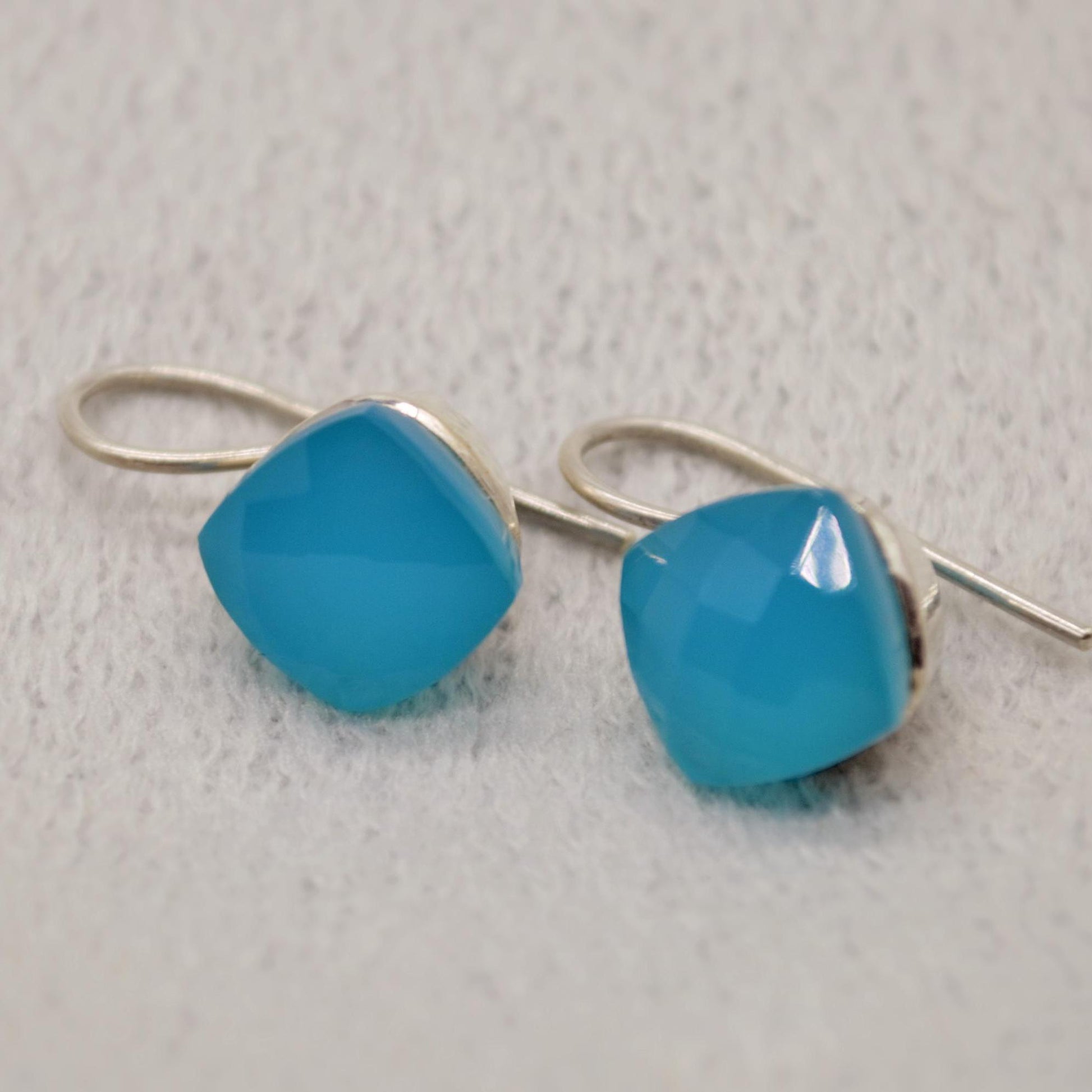 Blue Chalcedony drop earrings, Sterling Silver Gemstone Earrings, Dangle Drop Earrings, Handmade Earrings, Gifts For Her