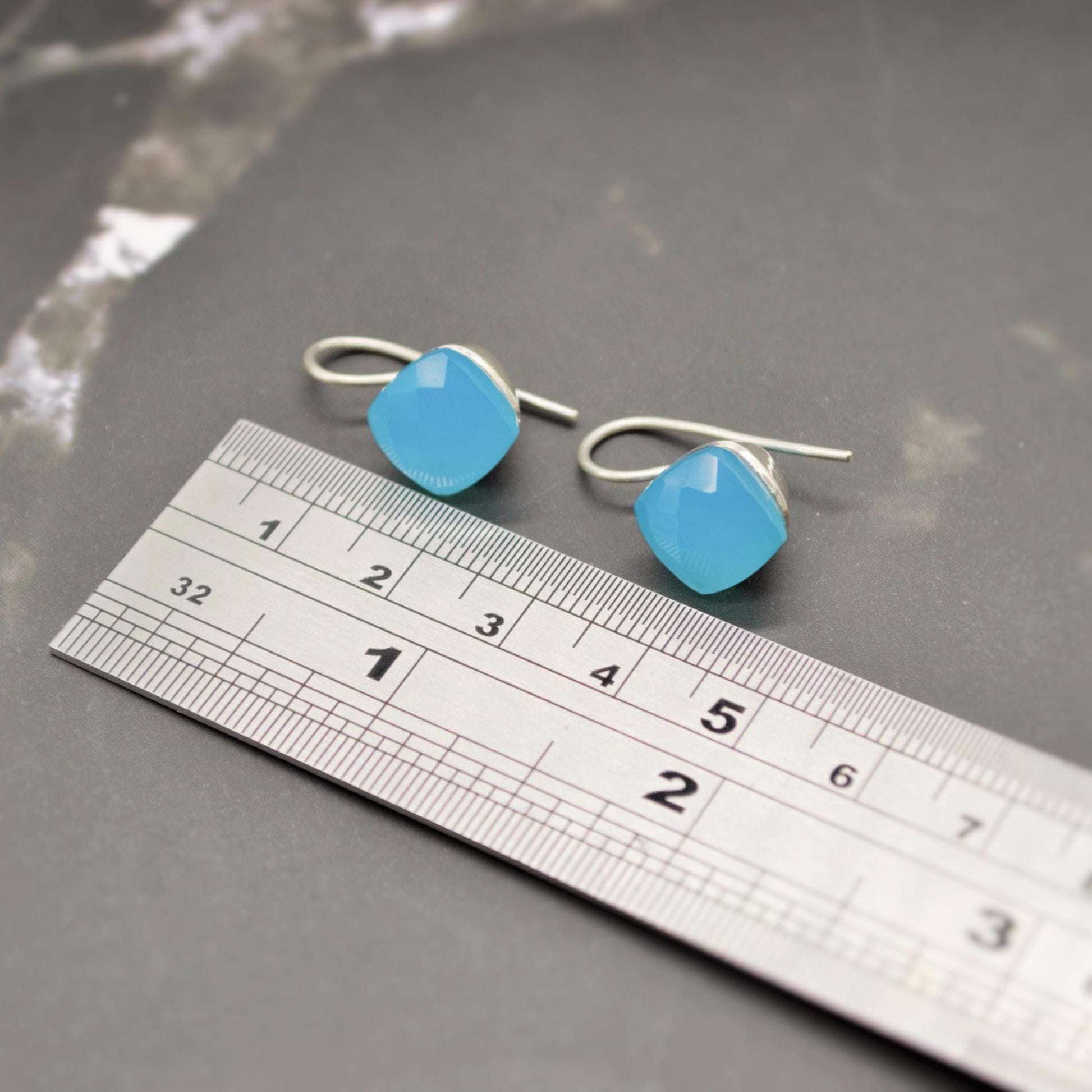 Blue Chalcedony drop earrings, Sterling Silver Gemstone Earrings, Dangle Drop Earrings, Handmade Earrings, Gifts For Her