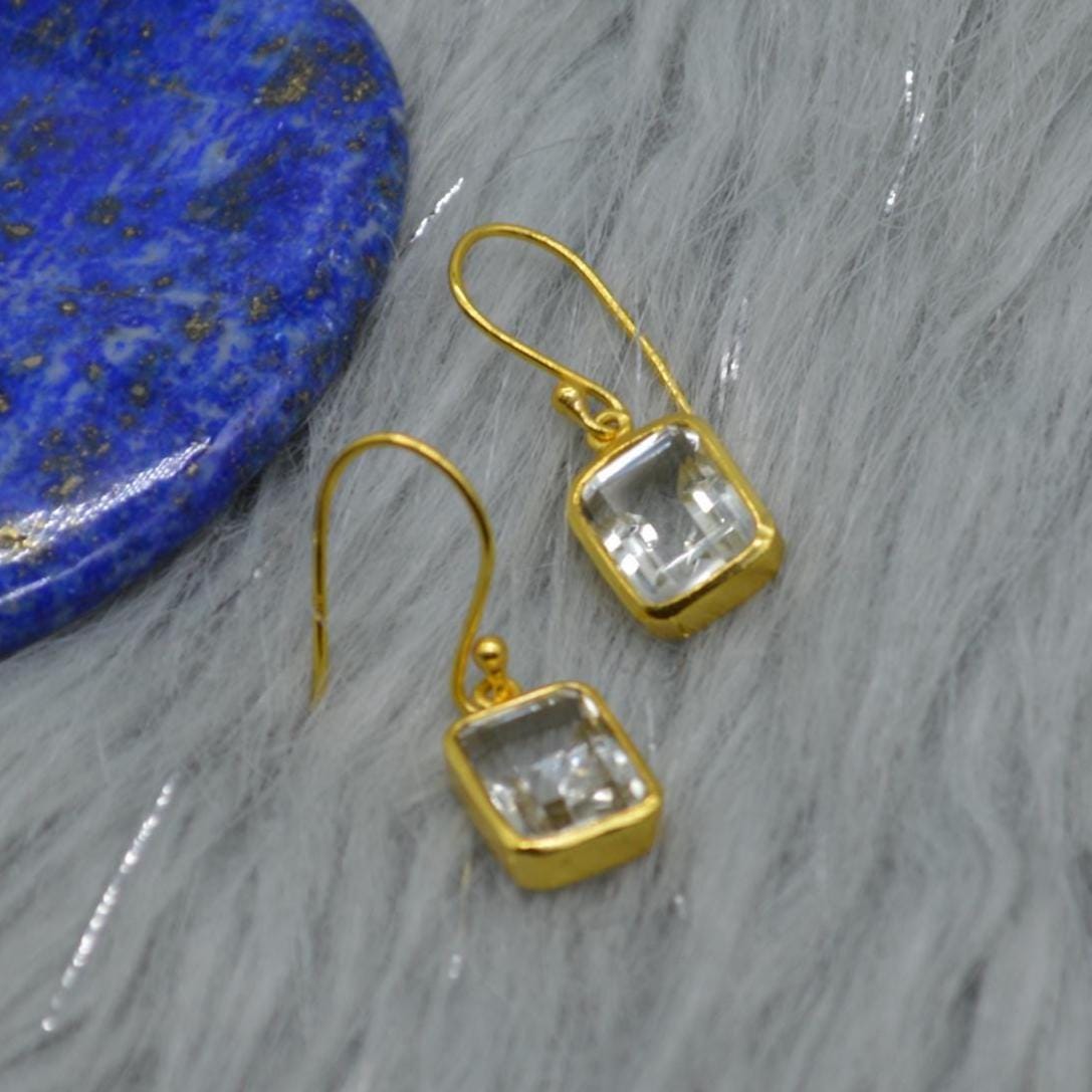 Green Amethyst Silver Drop Earrings, Green Amethyst Jewelry, Minimalist Gold Earrings, February Birthstone Earrings, Handmade Gifts For Her