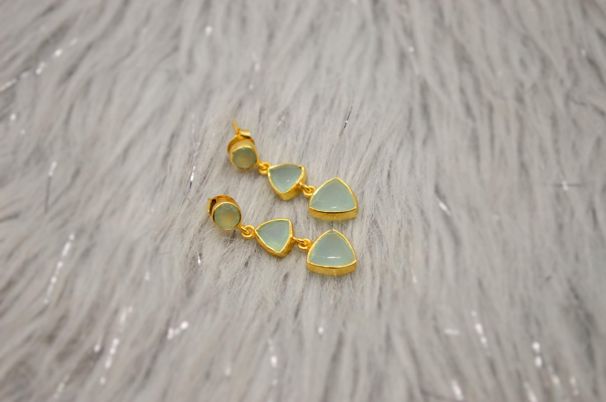 Aqua Chalcedony Sterling Silver Earrings, Statement Dangle Drops, Aqua Chalcedony Jewelry, Gemstone Earrings, Gifts For Her