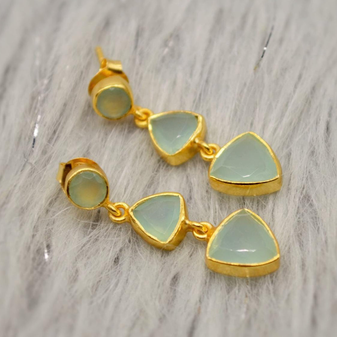Aqua Chalcedony Sterling Silver Earrings, Statement Dangle Drops, Aqua Chalcedony Jewelry, Gemstone Earrings, Gifts For Her