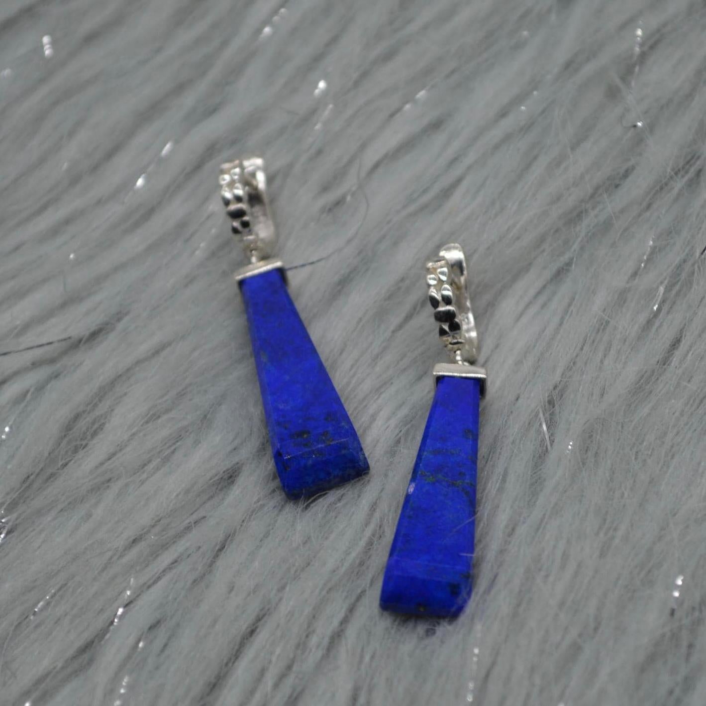Lapis Lazuli Sterling Silver Drop Earrings, December Birthstone Jewelry, Lapis Jewelry, Dangle Drop Earrings, Best Friend Gift For Her