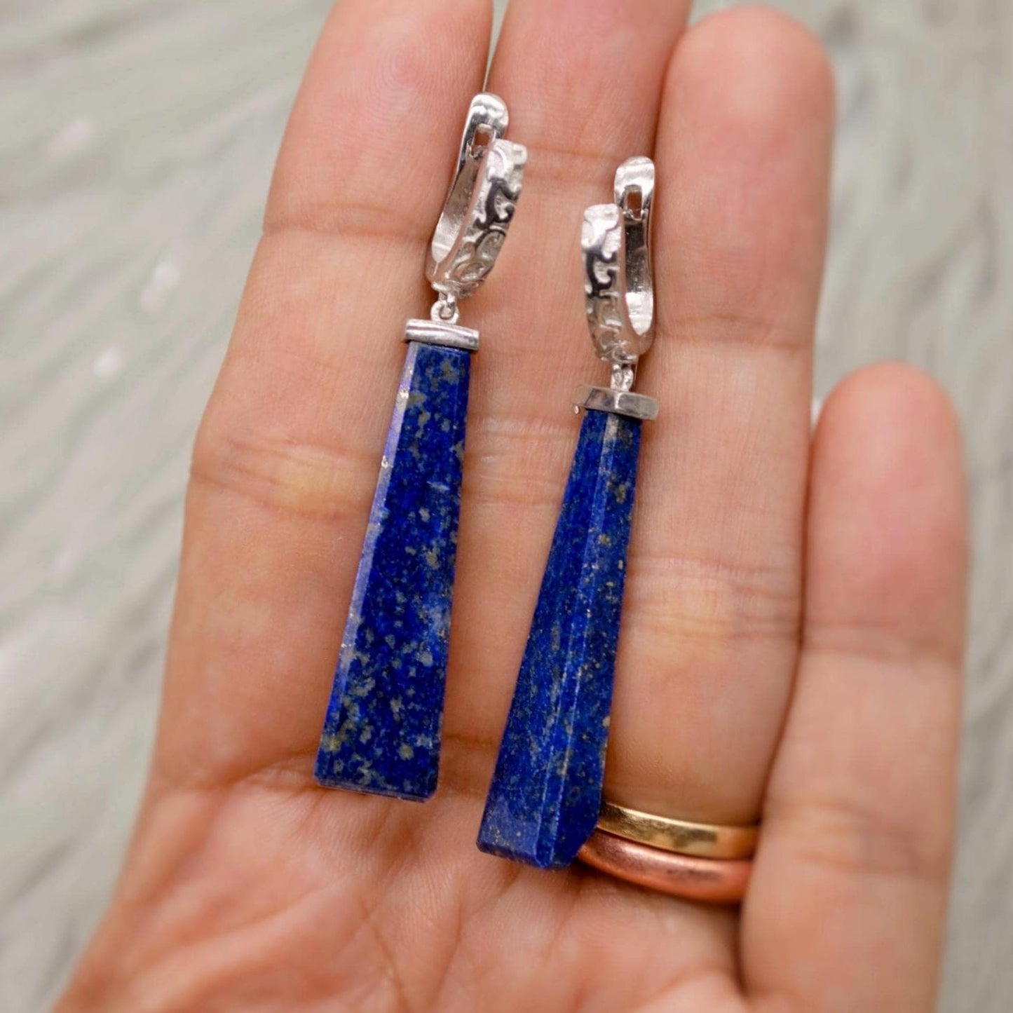 Lapis Lazuli Sterling Silver Drop Earrings, December Birthstone Jewelry, Lapis Jewelry, Dangle Drop Earrings, Best Friend Gift For Her