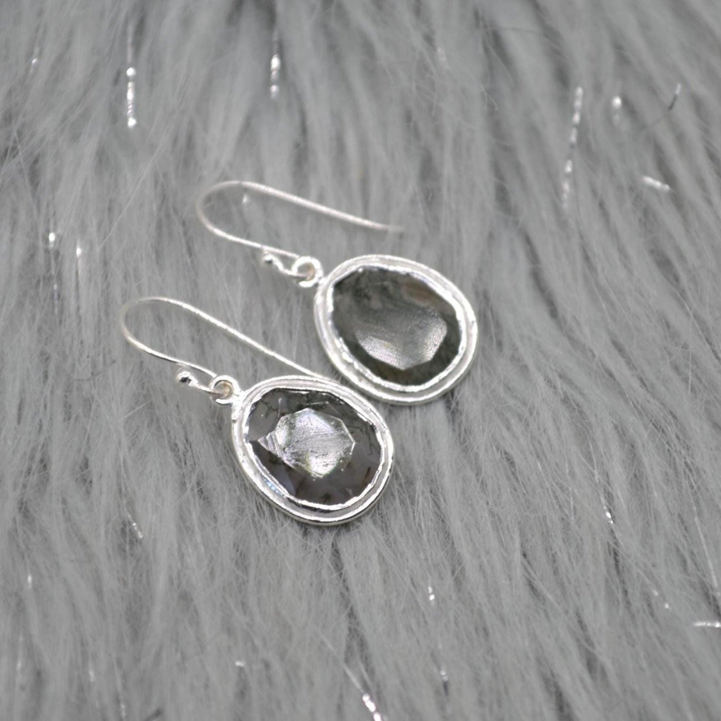 Moss Agate Sterling Silver Earrings: Green Gemstone Jewelry