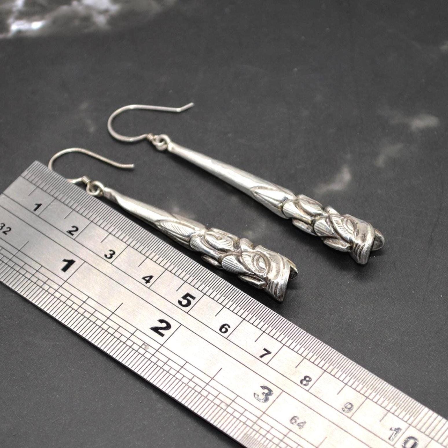 Oxidised Sterling Silver Earrings: Dragon Fish, Handmade Nepali Jewelry