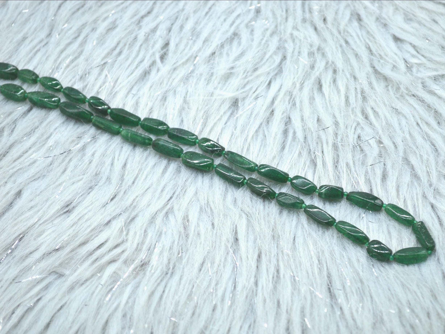 Green Aventurine Beaded Necklace: Sterling Silver, Mint Green Gemstone Jewelry, 18 Inches