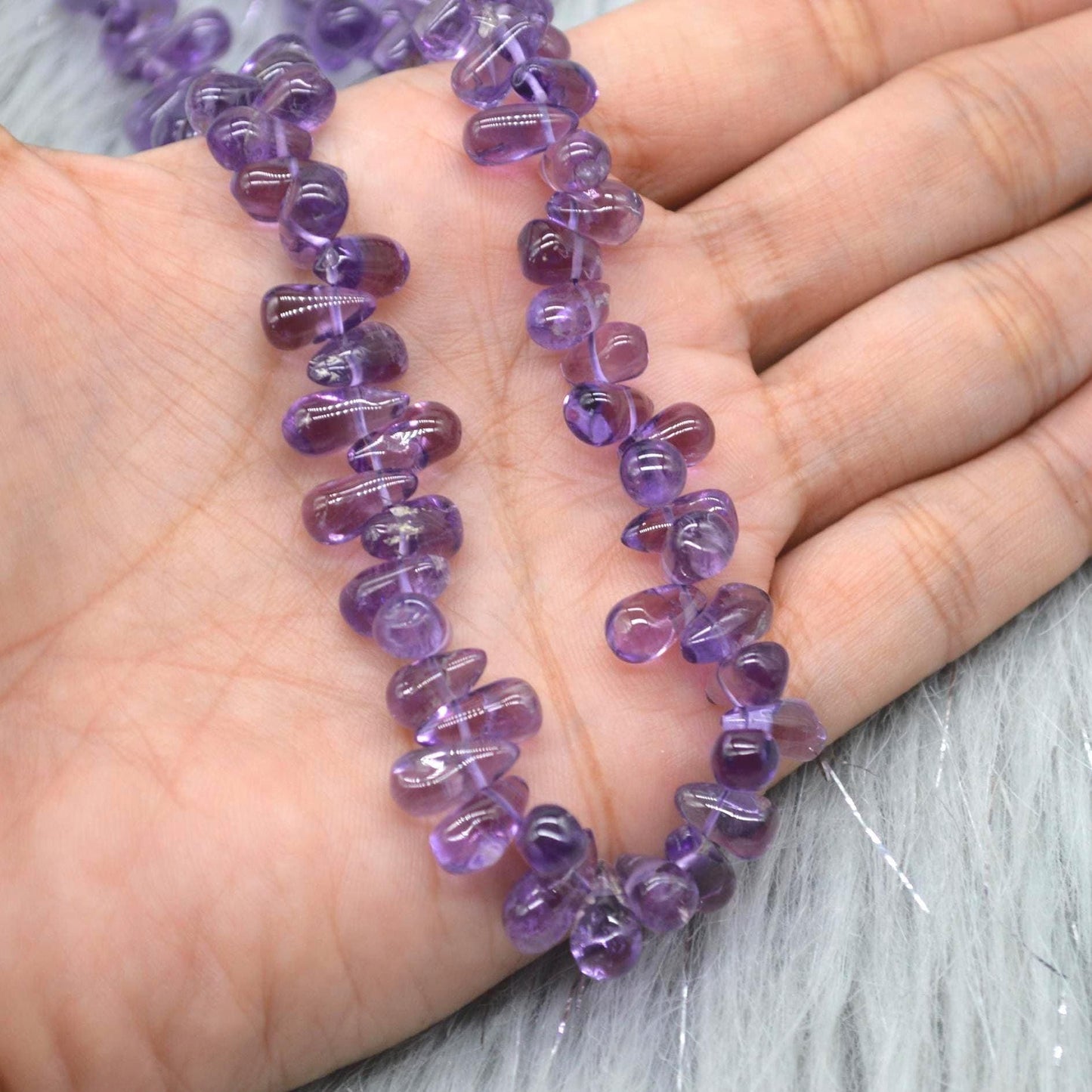 Amethyst Beaded Necklace: Sterling Silver, February Birthstone, Purple Gemstone Jewelry