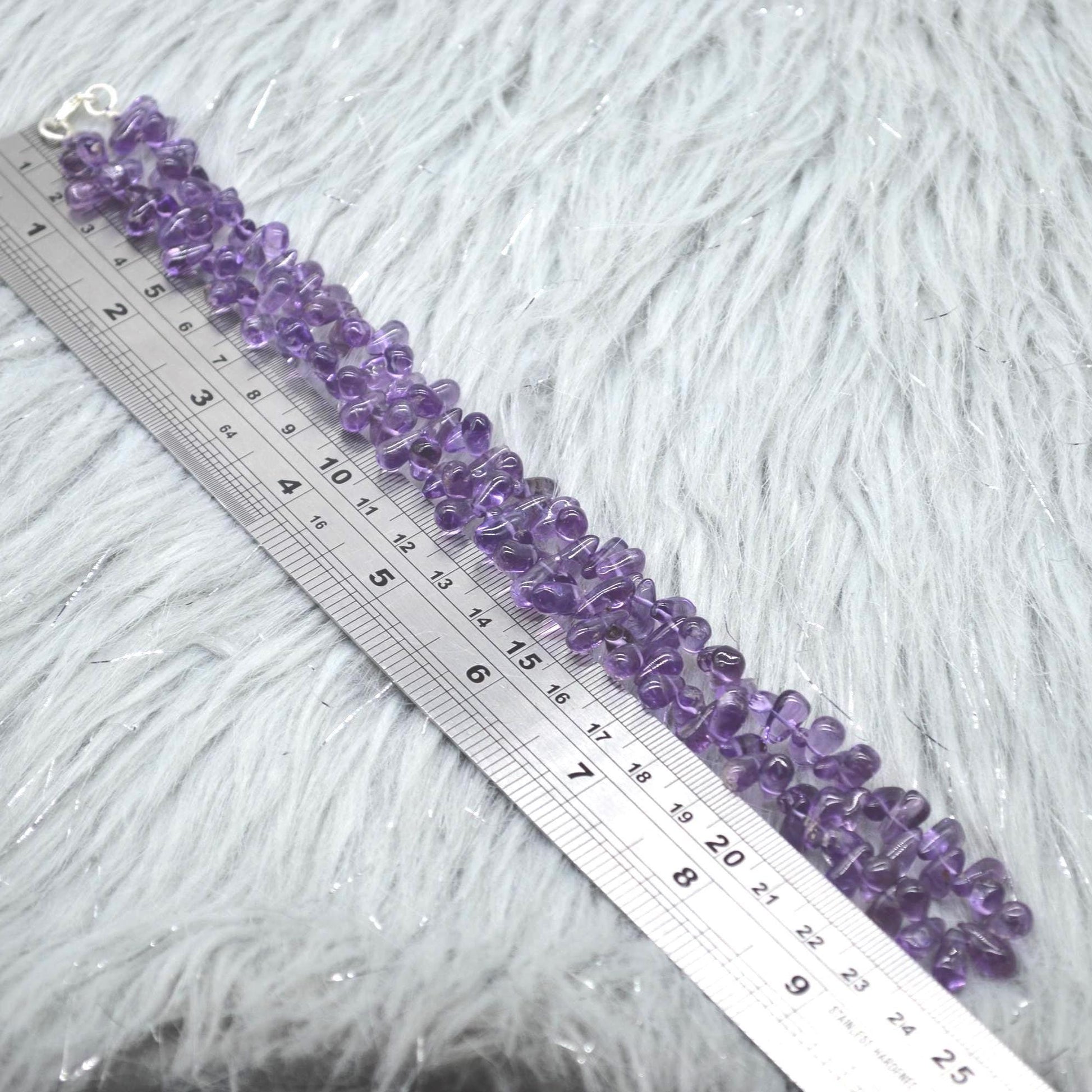 Amethyst Beaded Necklace: Sterling Silver, February Birthstone, Purple Gemstone Jewelry