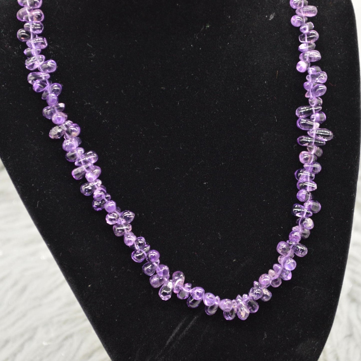 Amethyst Beaded Necklace: Sterling Silver, February Birthstone, Purple Gemstone Jewelry