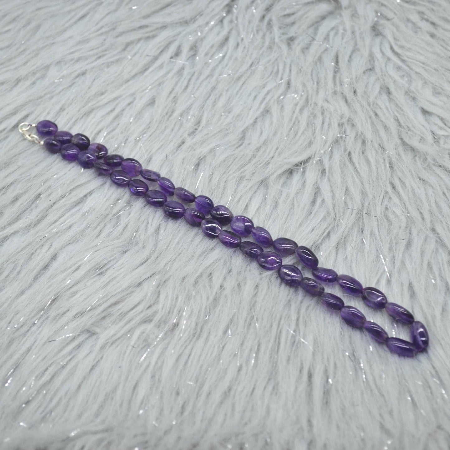 Amethyst Beaded Necklace: Sterling Silver, February Birthstone, Purple Gemstone Jewelry