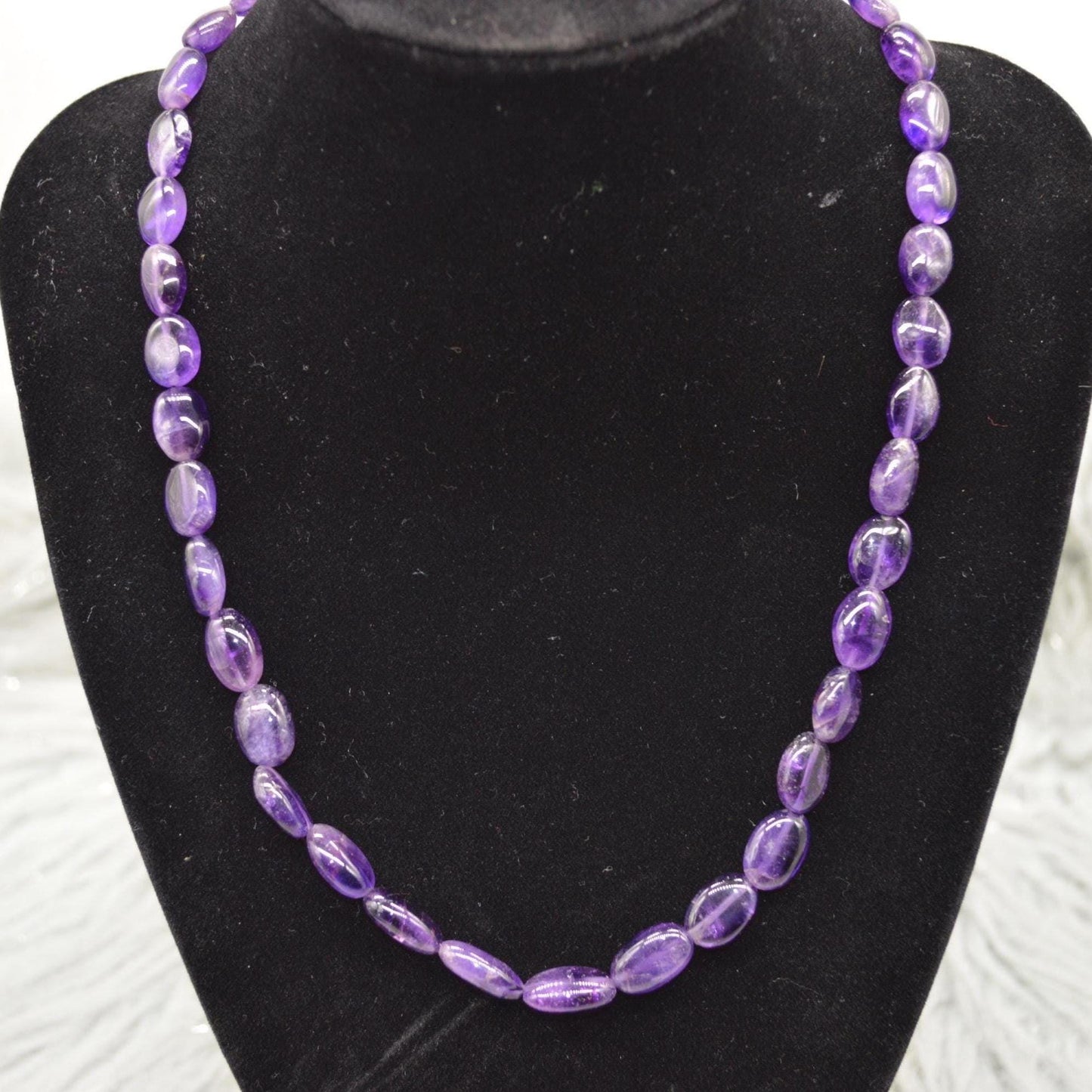 Amethyst Beaded Necklace: Sterling Silver, February Birthstone, Purple Gemstone Jewelry