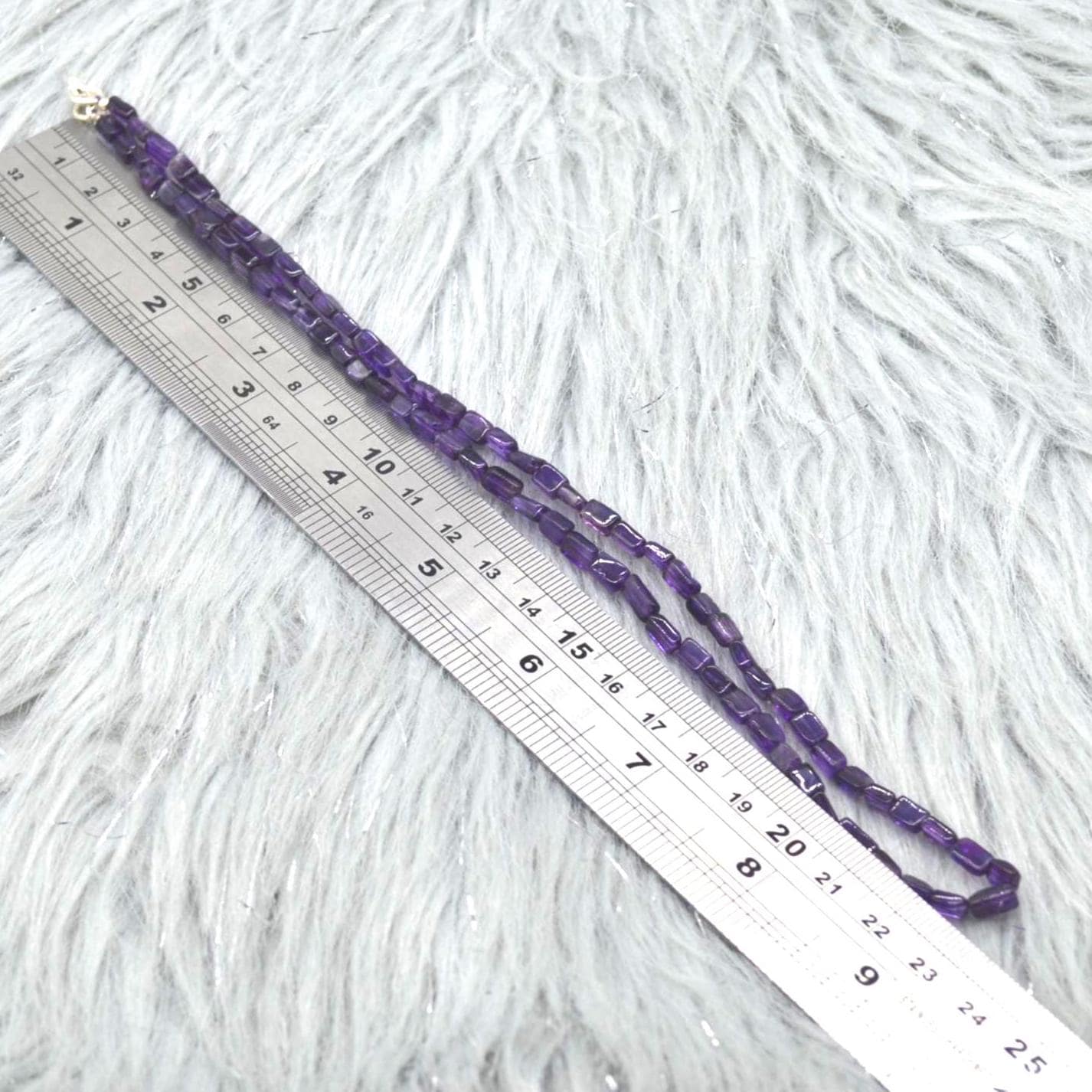 Amethyst Beaded Necklace: Sterling Silver, February Birthstone, Purple Gemstone Jewelry