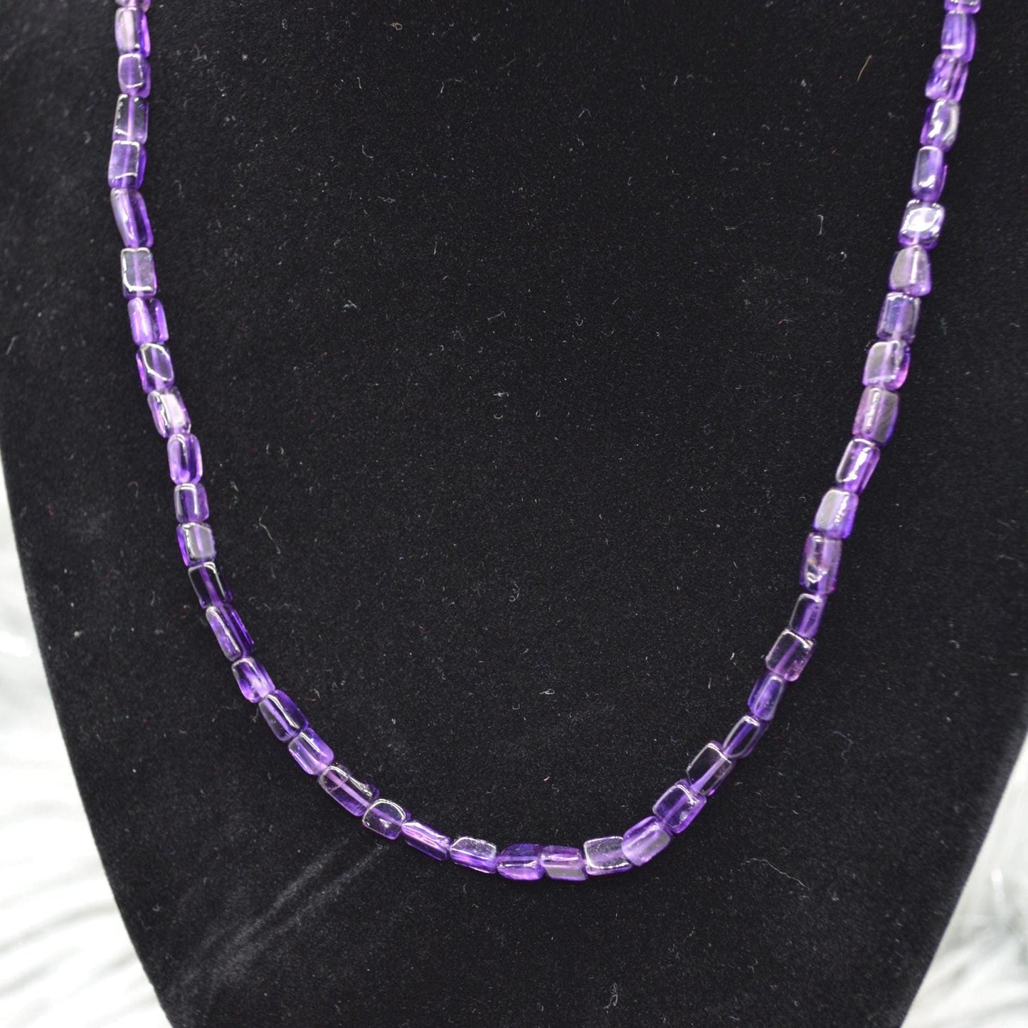 Amethyst Beaded Necklace: Sterling Silver, February Birthstone, Purple Gemstone Jewelry