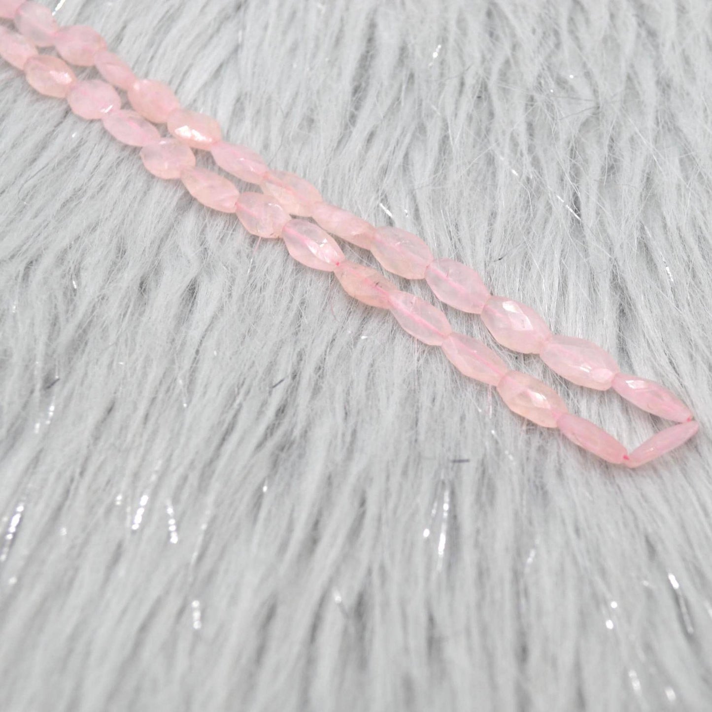 Rose Quartz Beaded Necklace: Pink Gemstone Jewelry, 18 Inches, Sterling Silver