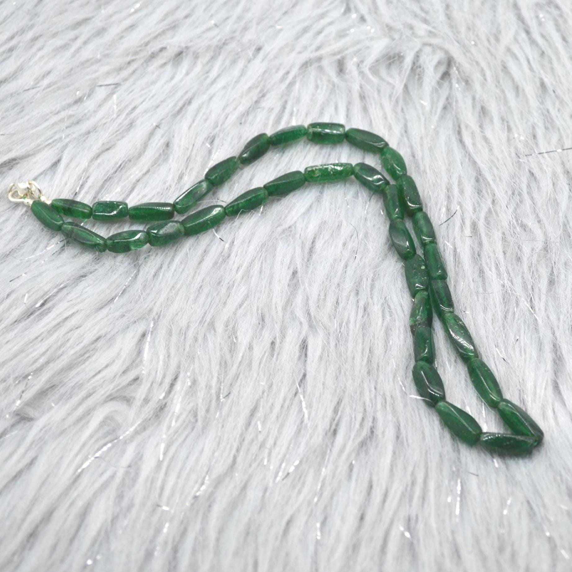 Green Aventurine Beaded Necklace: Sterling Silver, Mint Green Gemstone Jewelry, 18 Inches