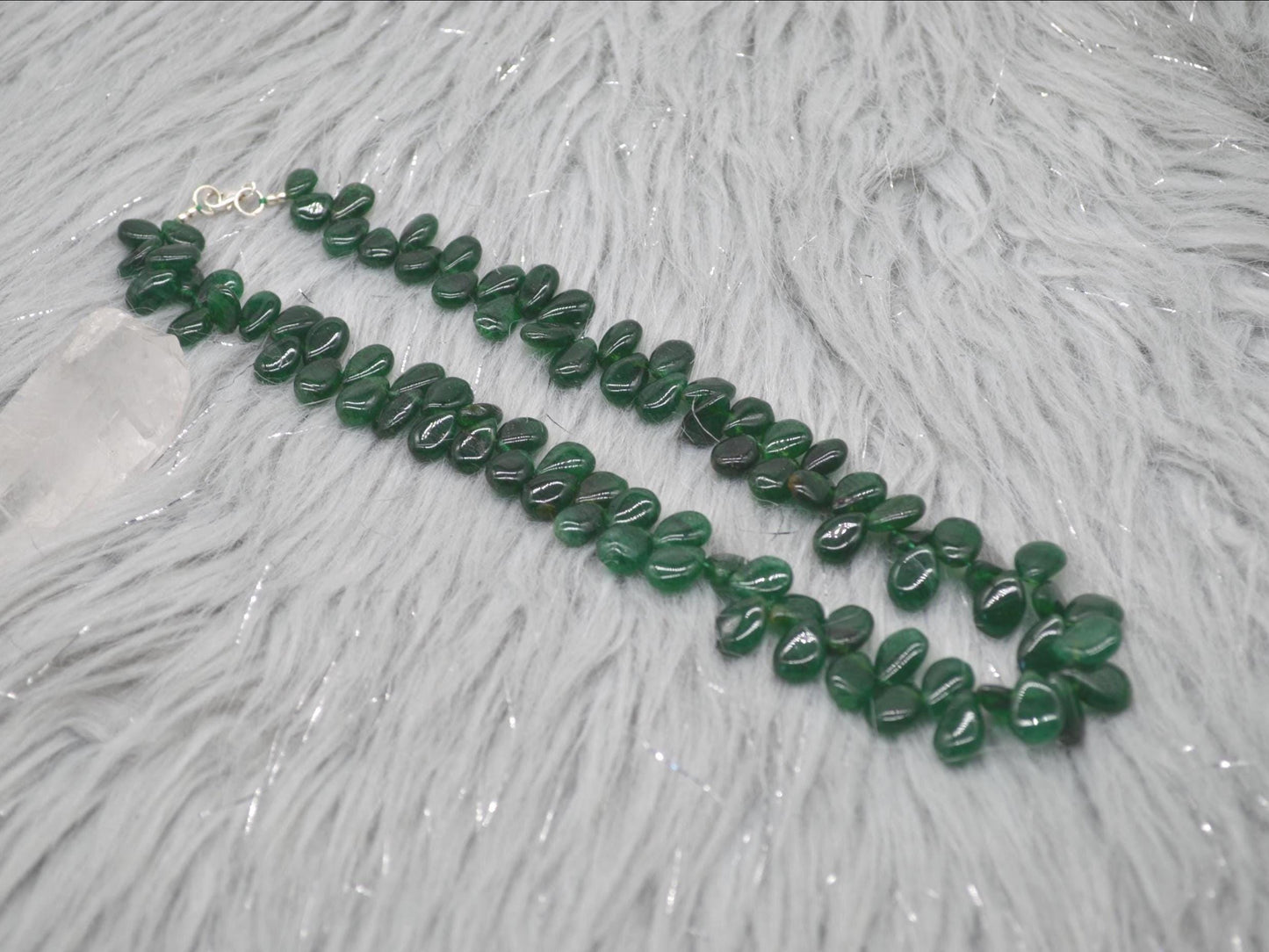 Green Aventurine Beaded Necklace: Mint Green Gemstone Jewelry, 16 Inches