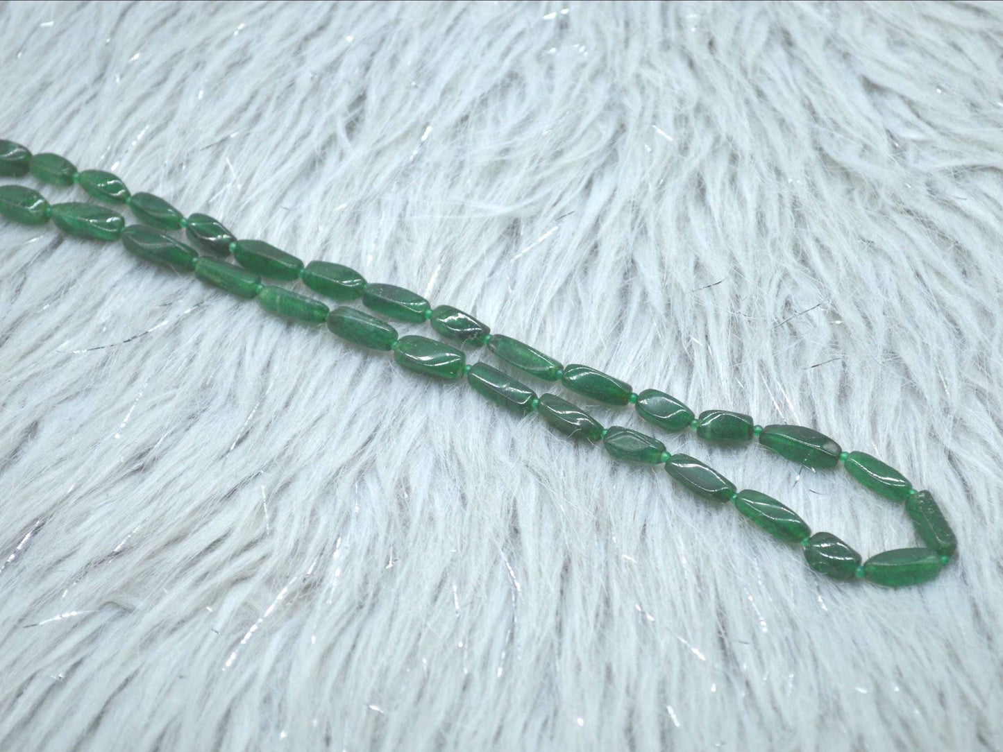 Green Aventurine Beaded Necklace: Sterling Silver, Mint Green Gemstone Jewelry, 18 Inches