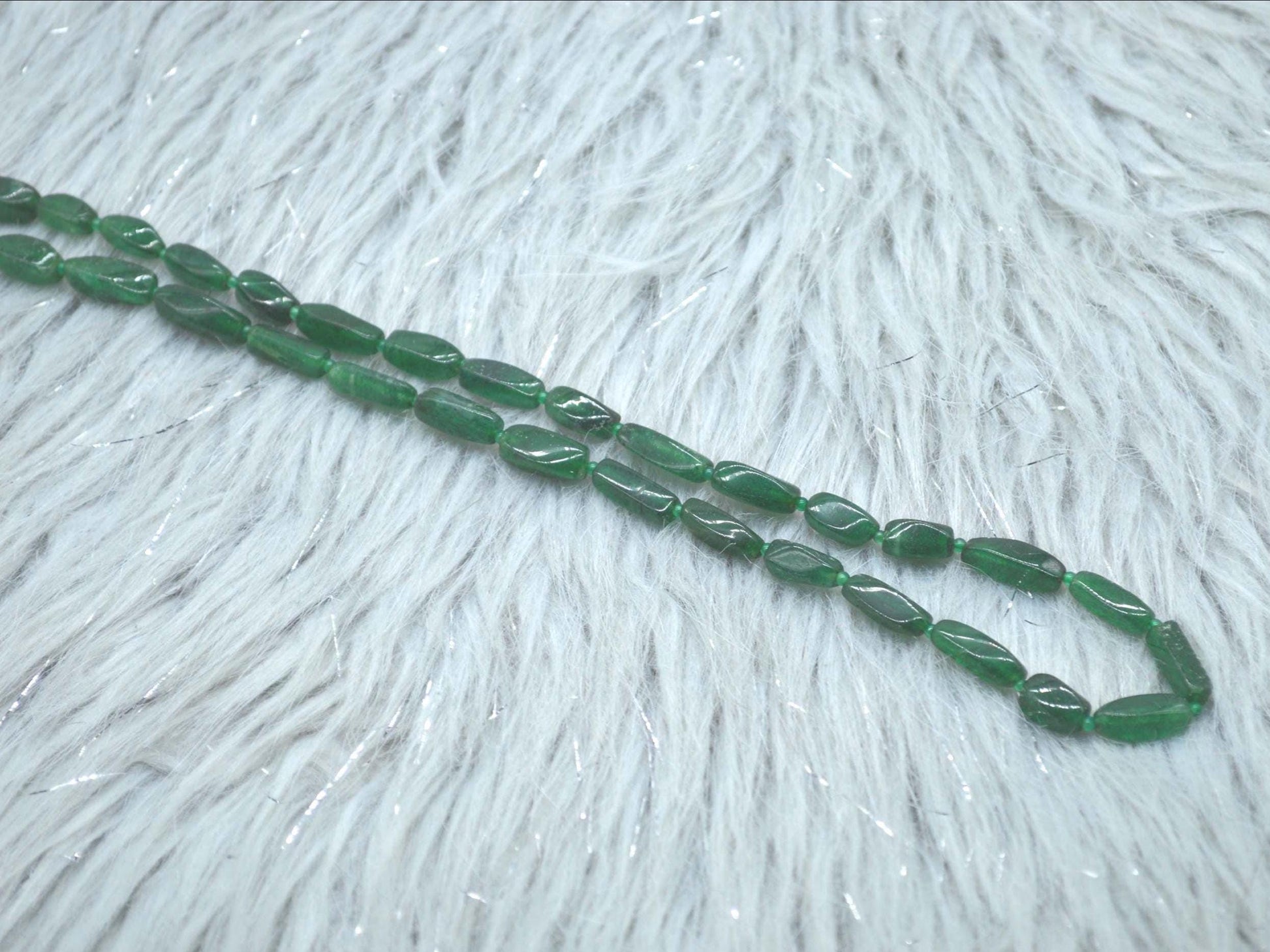 Green Aventurine Beaded Necklace: Sterling Silver, Mint Green Gemstone Jewelry, 18 Inches