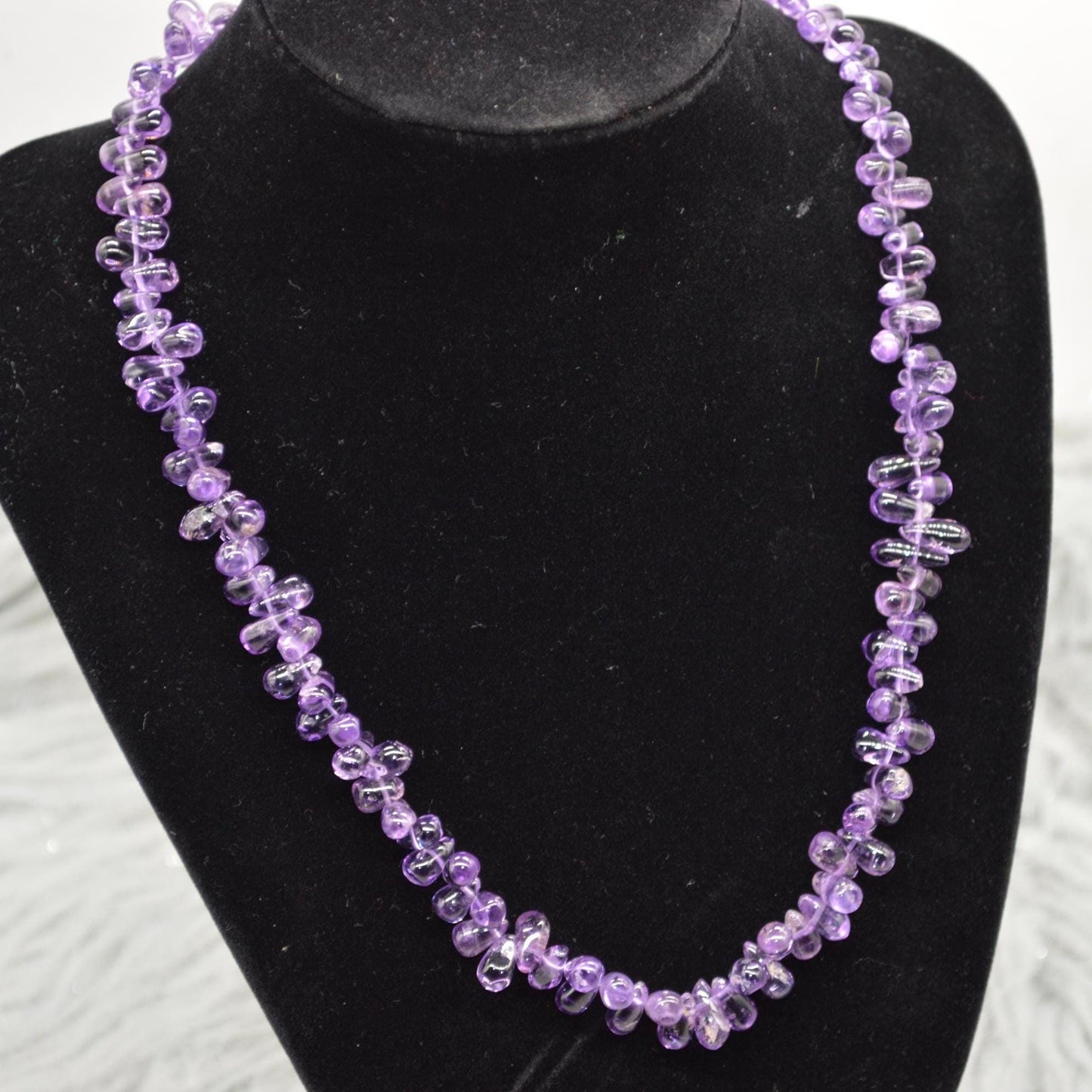 Amethyst Beaded Necklace: Sterling Silver, February Birthstone, Purple Gemstone Jewelry