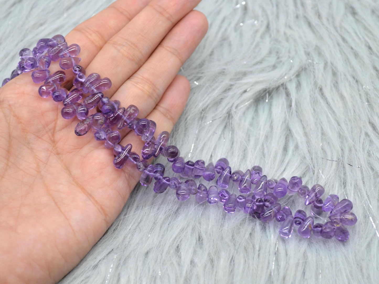 Amethyst Beaded Necklace: Sterling Silver, February Birthstone, Purple Gemstone Jewelry