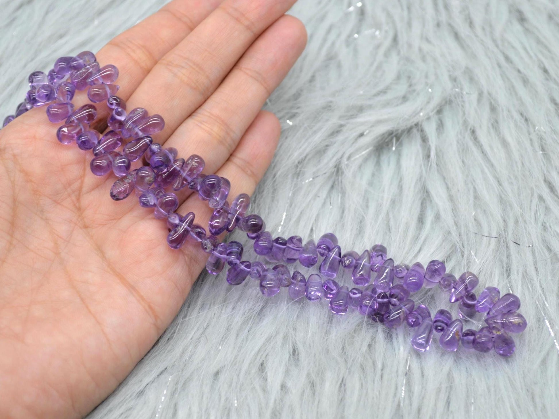 Amethyst Beaded Necklace: Sterling Silver, February Birthstone, Purple Gemstone Jewelry