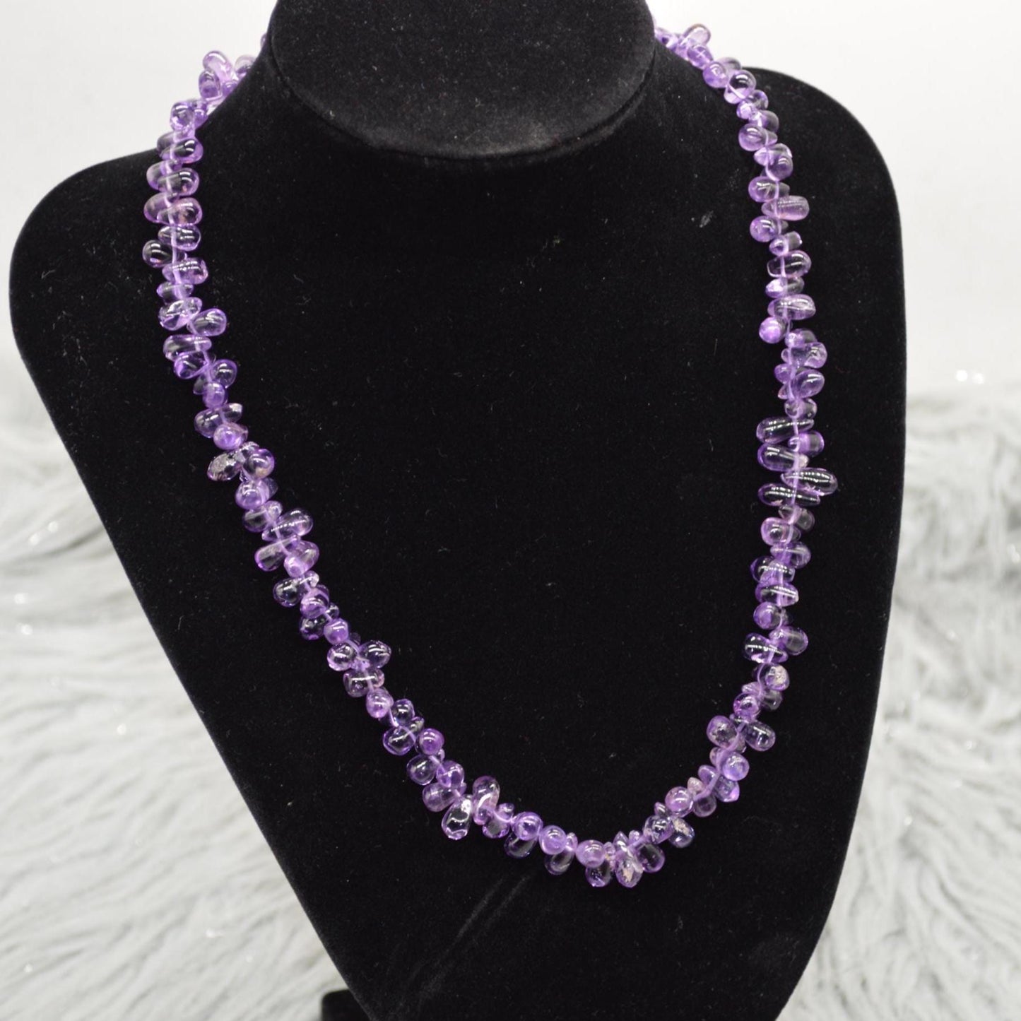 Amethyst Beaded Necklace: Sterling Silver, February Birthstone, Purple Gemstone Jewelry