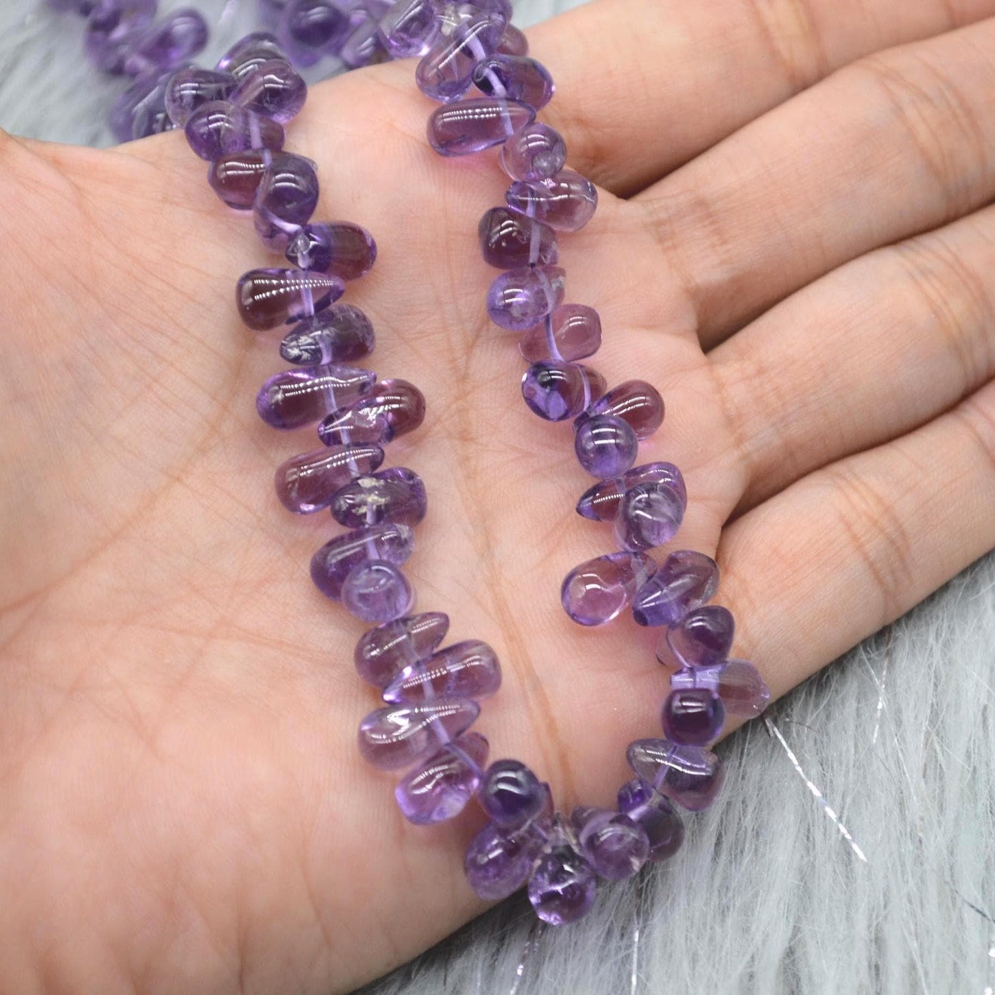 Amethyst Beaded Necklace: Sterling Silver, February Birthstone, Purple Gemstone Jewelry