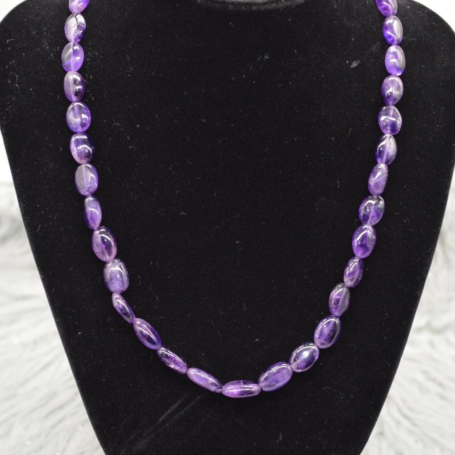 Amethyst Beaded Necklace: Sterling Silver, February Birthstone, Purple Gemstone Jewelry