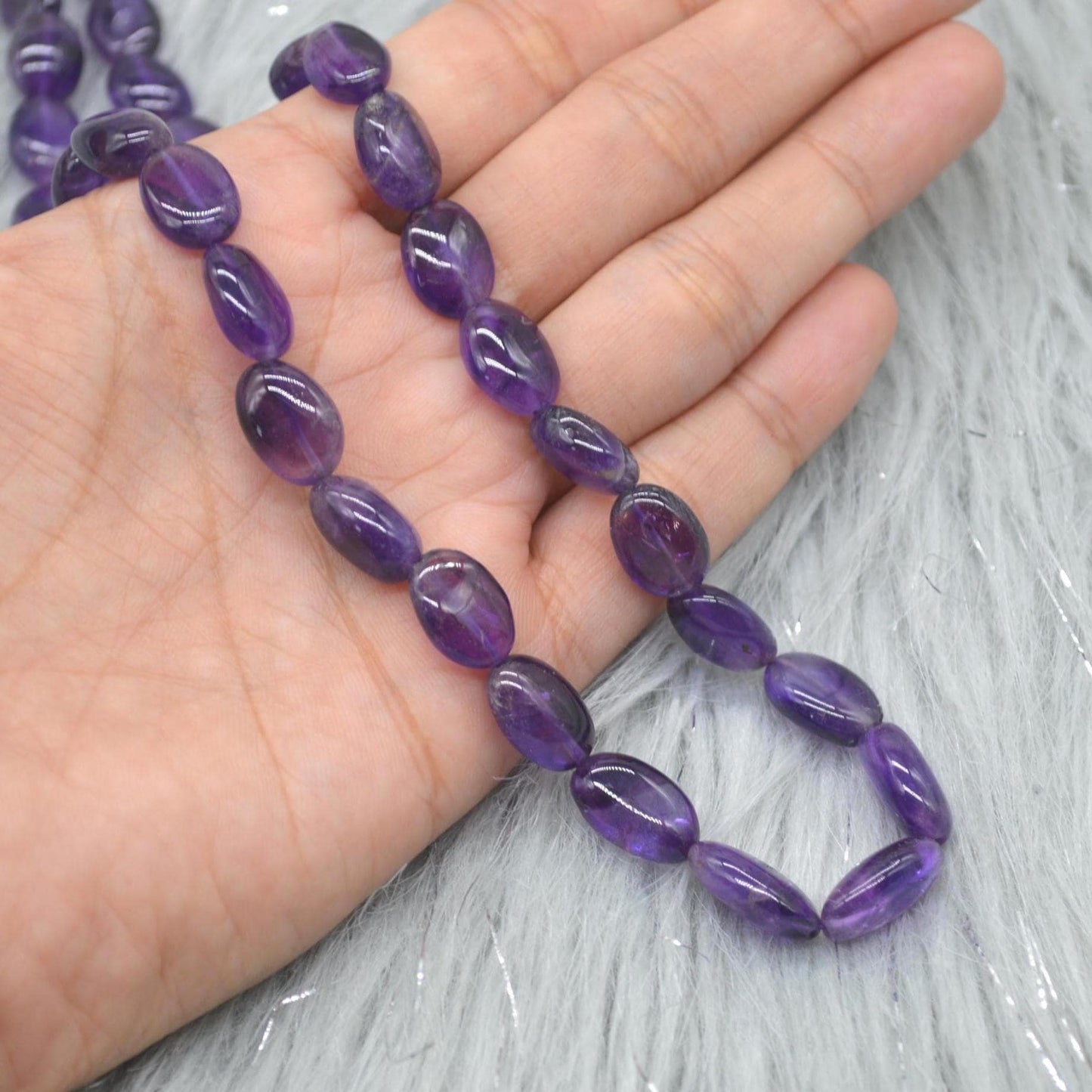 Amethyst Beaded Necklace: Sterling Silver, February Birthstone, Purple Gemstone Jewelry