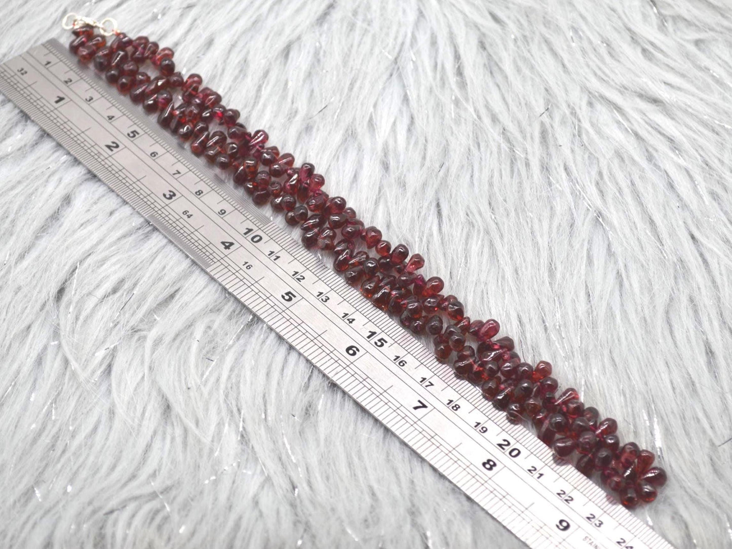 Red Garnet Beaded Necklace: Sterling Silver, January Birthstone, Red Gemstone Jewelry