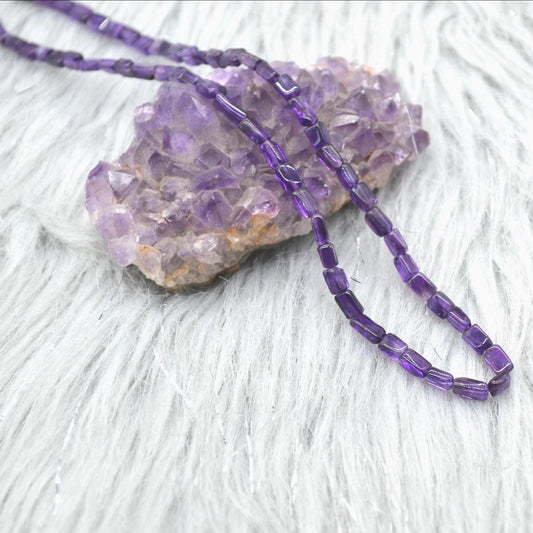 Amethyst Beaded Necklace: Sterling Silver, February Birthstone, Purple Gemstone Jewelry