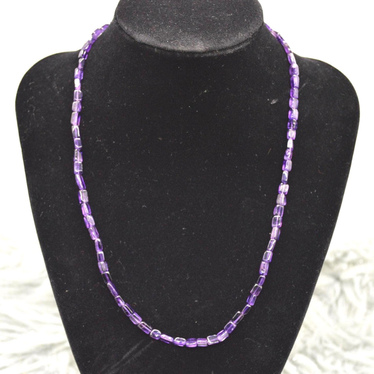 Amethyst Beaded Necklace: Sterling Silver, February Birthstone, Purple Gemstone Jewelry