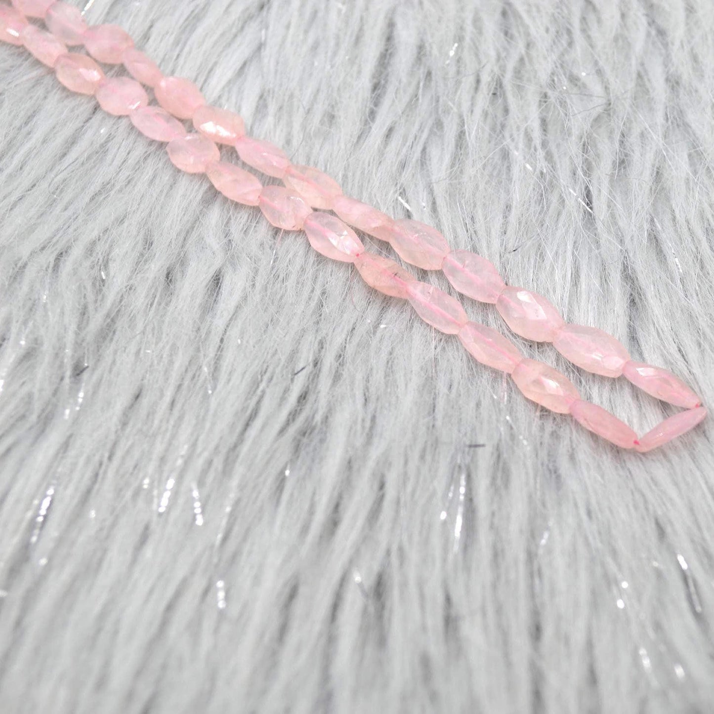 Rose Quartz Beaded Necklace: Pink Gemstone Jewelry, 18 Inches, Sterling Silver