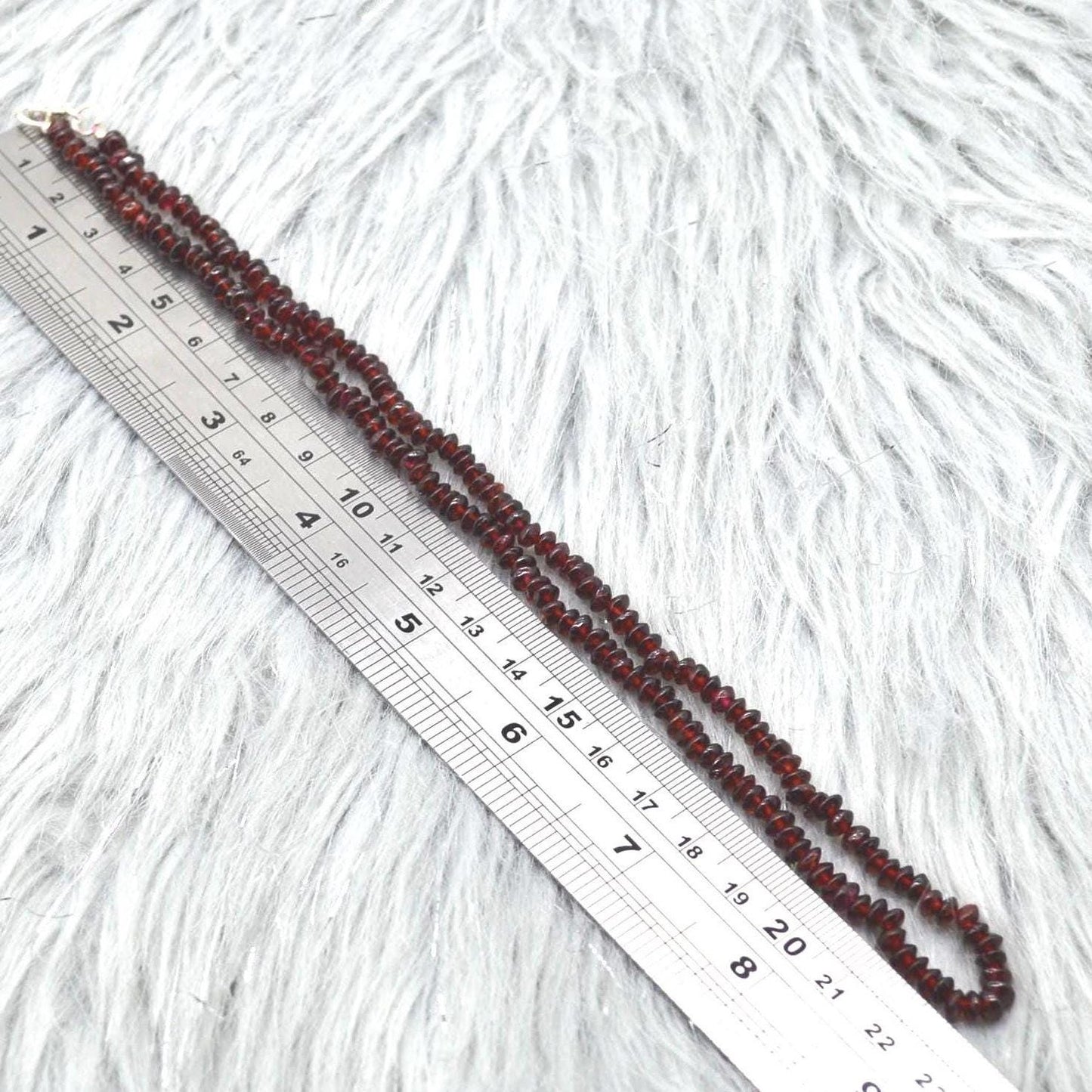 Red Garnet Beaded Necklace: Sterling Silver, January Birthstone, Gemstone Jewelry