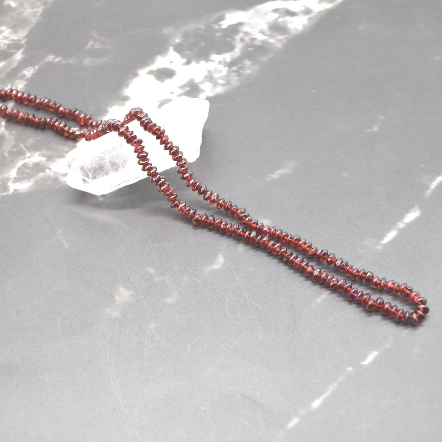 Red Garnet Beaded Necklace: Sterling Silver, January Birthstone, Gemstone Jewelry