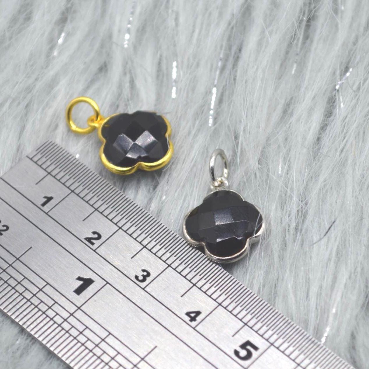 Black Onyx Pendant Necklace: Sterling Silver or Gold Plated