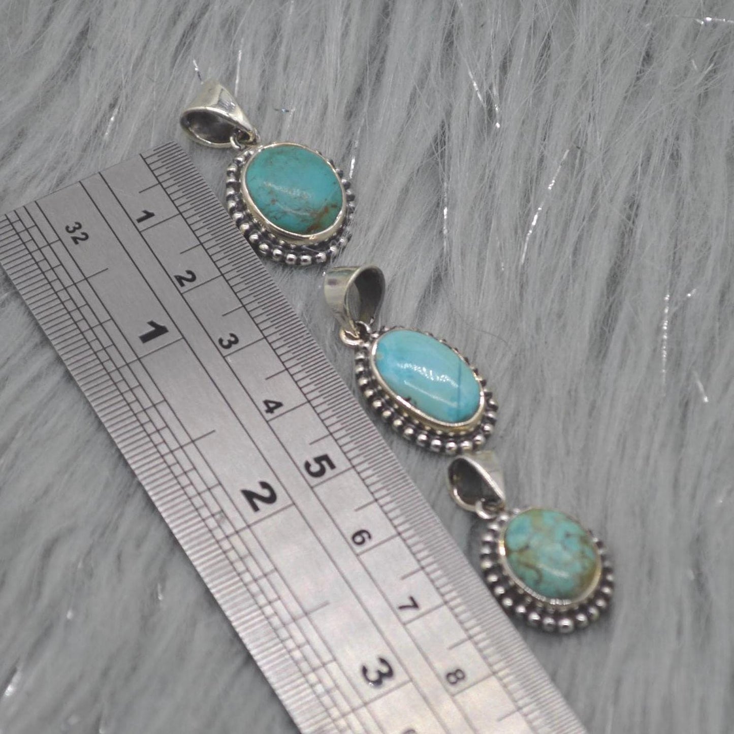 Turquoise Pendant: Sterling Silver, December Birthstone, Blue Gemstone