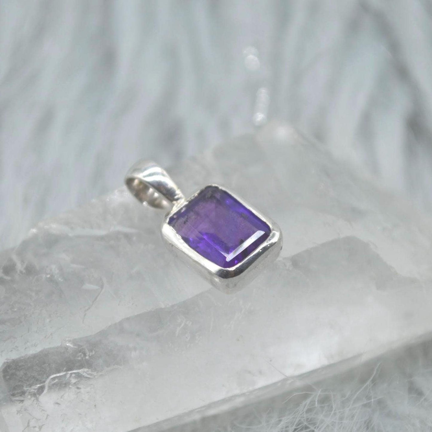 Amethyst Pendant Necklace: Sterling Silver, February Birthstone, Purple Gemstone Jewelry