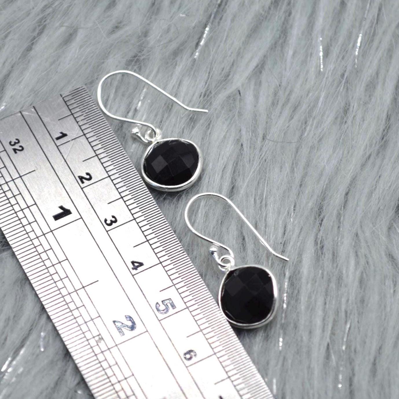 Black Onyx Earrings: Silver or Gold, Dangle Drop, Gemstone Statement Jewelry, Boho