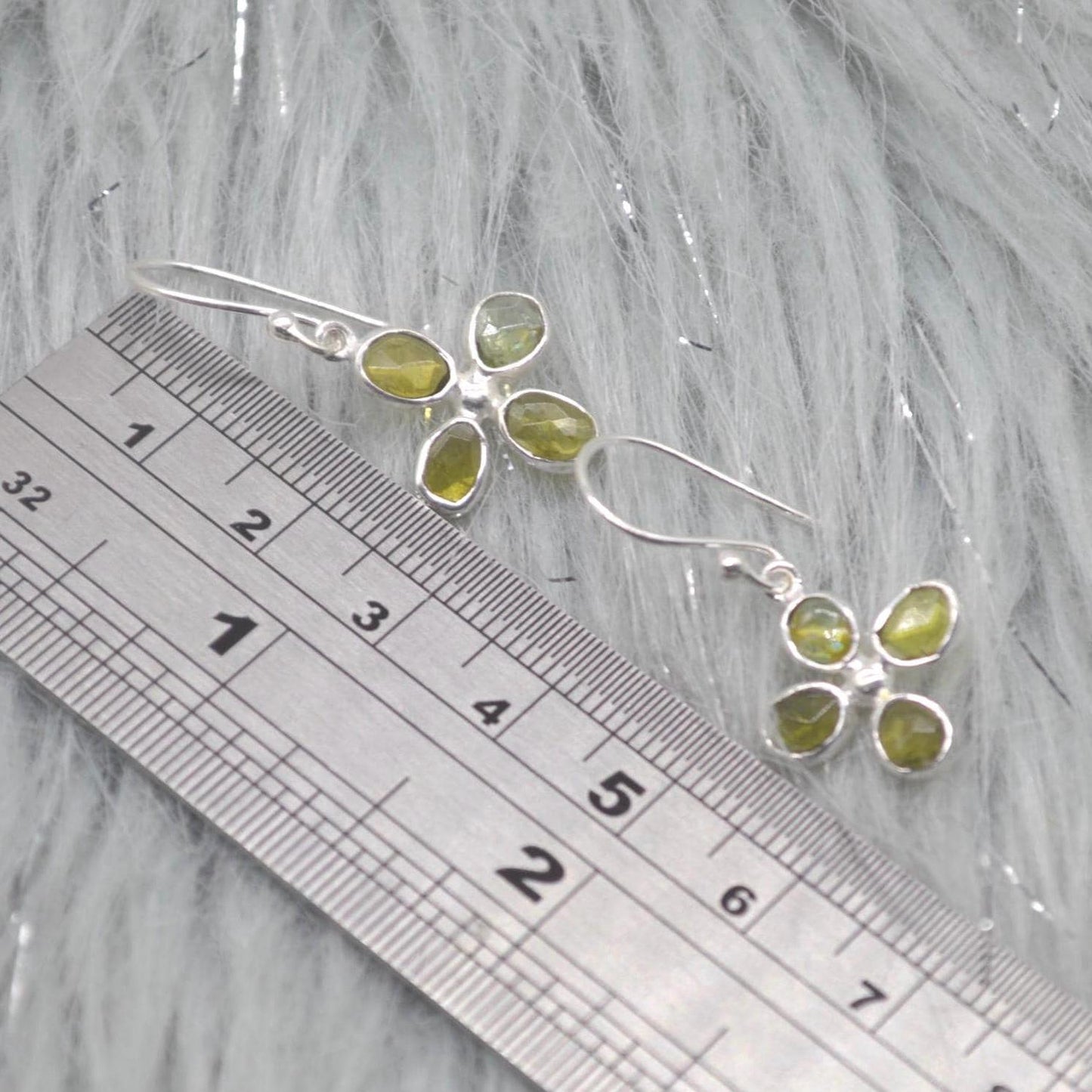 Green Tourmaline Earrings: Silver, Dangle Drop, October Birthstone, Tourmaline Jewelry