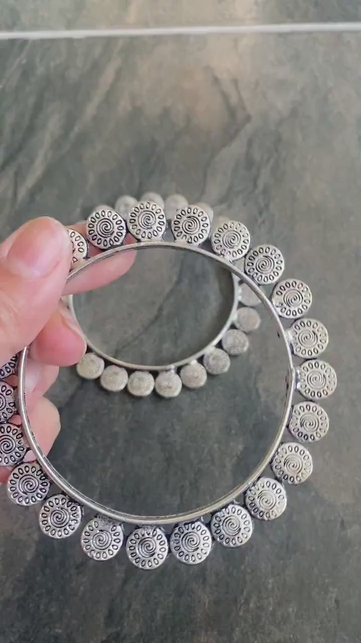 Oxidised Steel Bangle Bracelet For Women, Unique Bracelet, Kada Bangle, Gifts For Her, Indian Jewelry