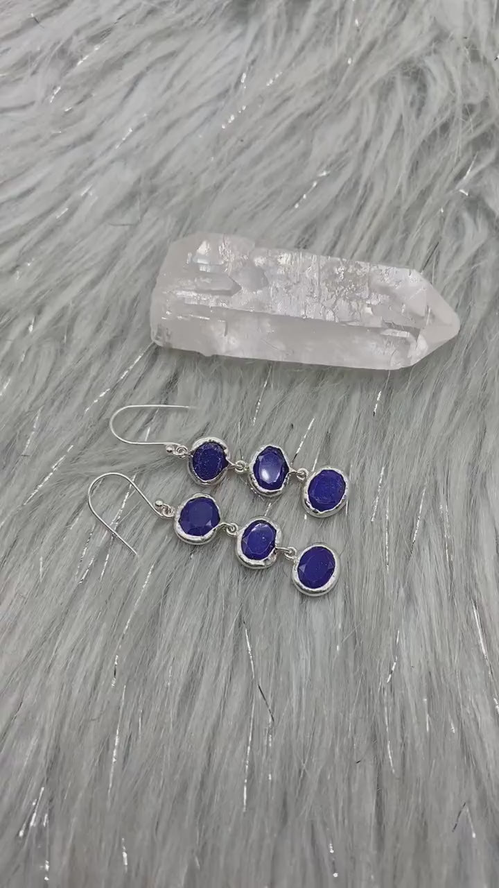 Lapis Lazuli Sterling Silver Drop Earrings, December Birthstone Jewelry, Lapis Jewelry, Dangle Drop Earrings, Best Friend Gift For Her
