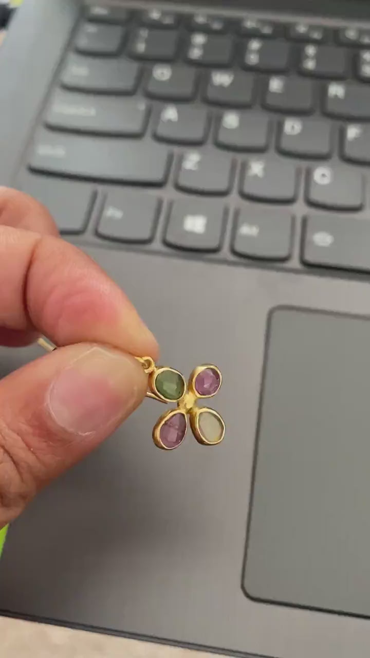 Pink Green Tourmaline Earrings, Dangle Drop Sterling Silver Earrings, October Birthstone Earrings, Tourmaline Jewelry, Cute Earrings