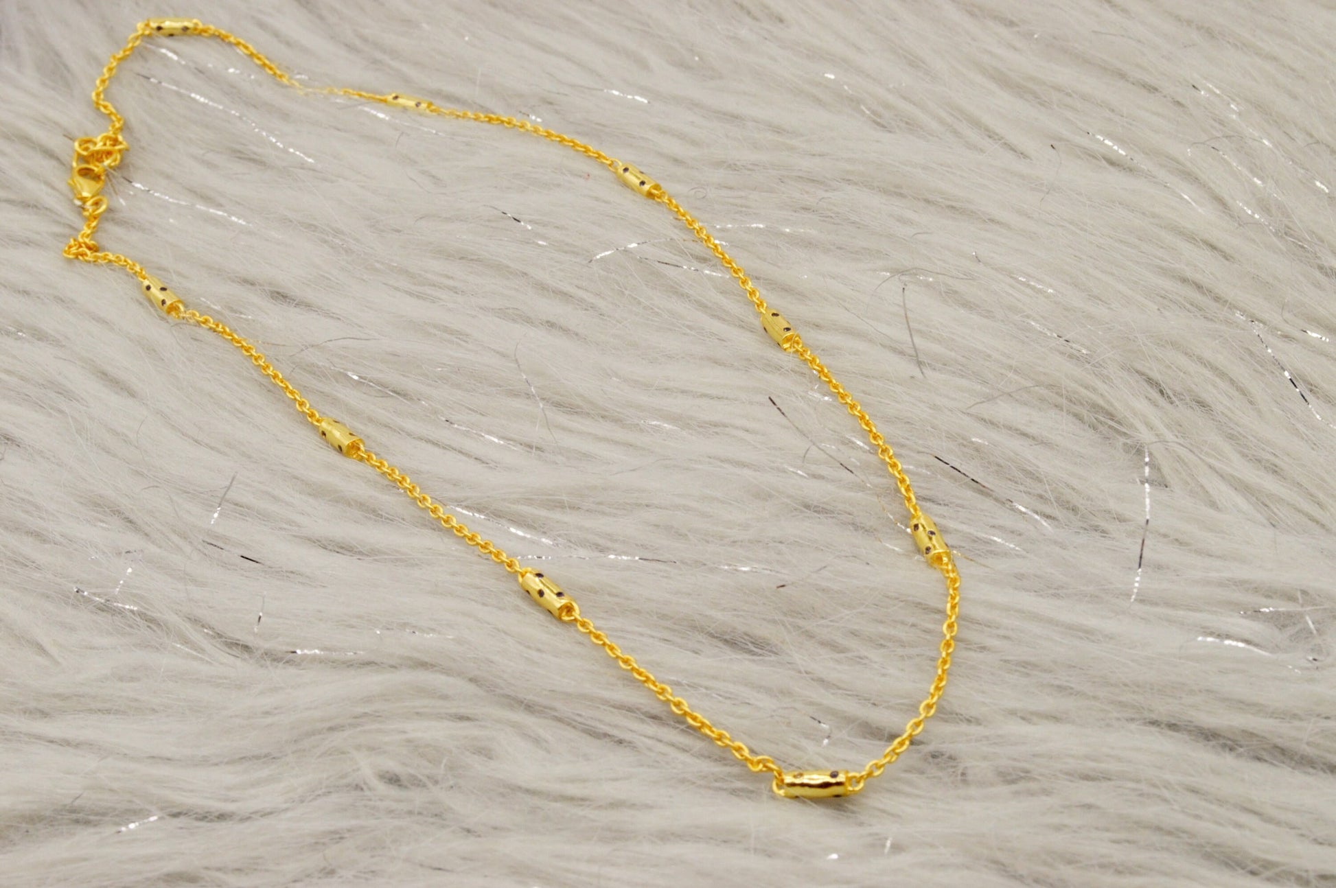 Iolite Gold Chain Necklace, Dainty Necklace, Gold Plated Sterling Silver Purple Gemstone Necklace, Birthday Gifts For Her, Gift For Mom